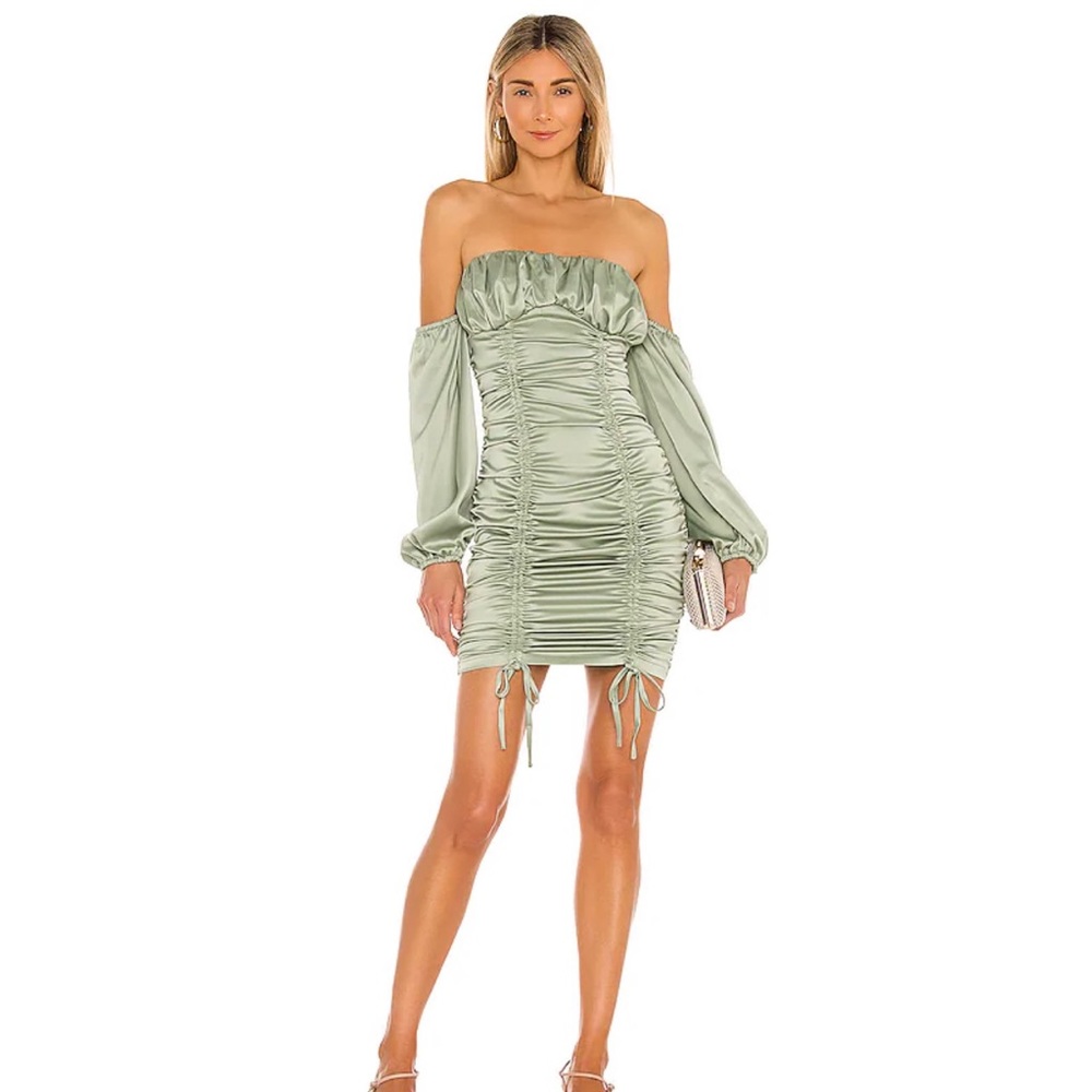 Green silk dress